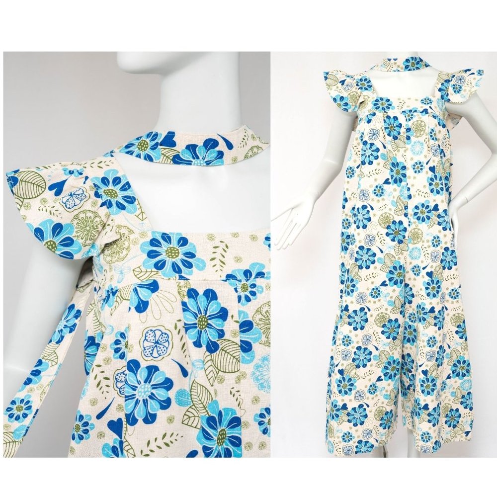 Women's Ruffle Sleeved Full Size Boho Chic Floral Designer Loungewear Jumpsuit